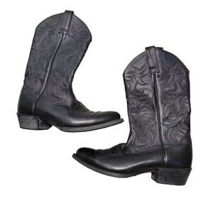 Ariat Western Cowboy Country Rodeo Black Leather Boots Men Size 9.5D